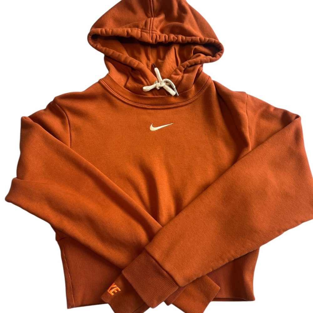 Nike Icon Clash Cropped Fleece Rust Hoodie Size Small